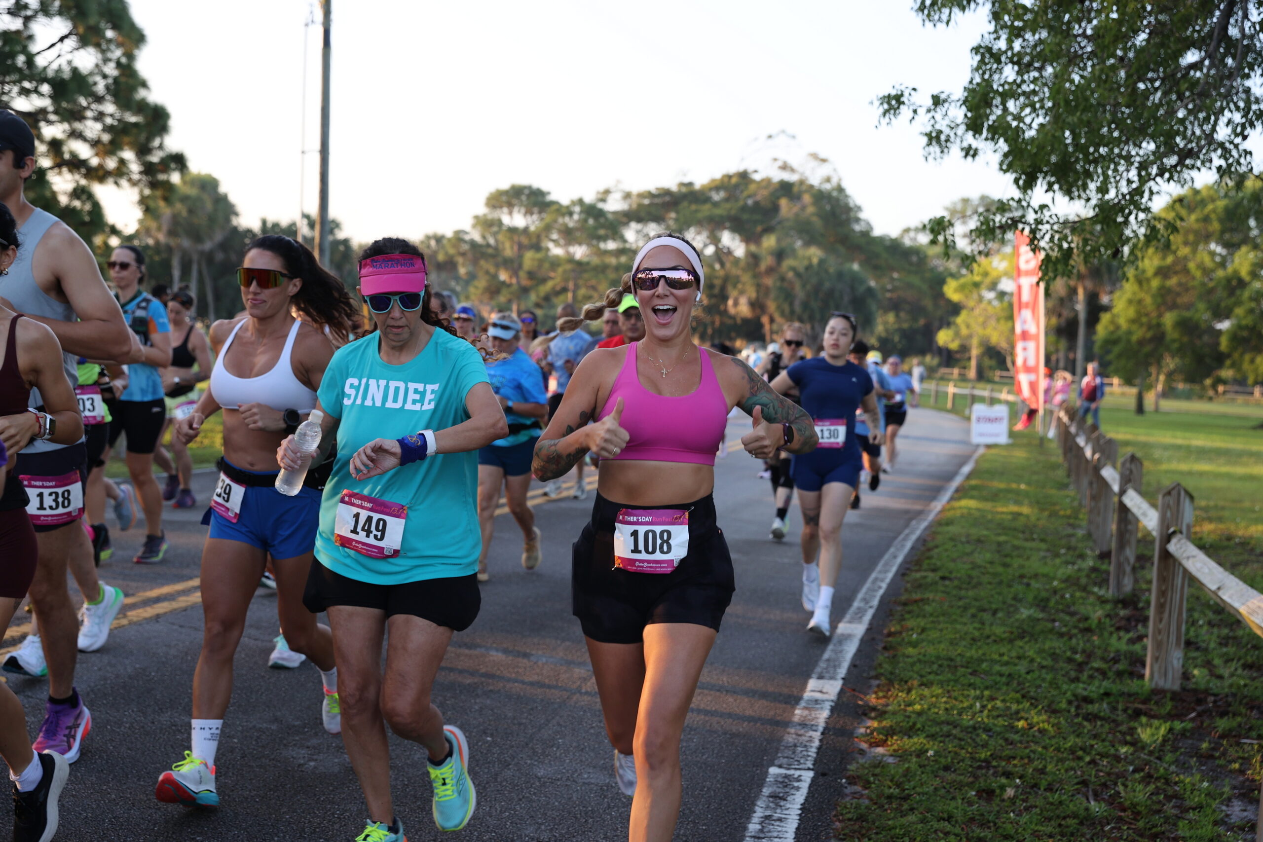 Runners gathered at the start