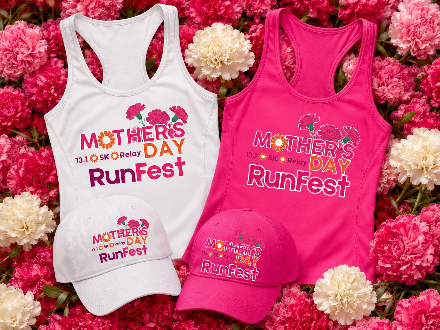 Mother's Day RunFest apparel and hats